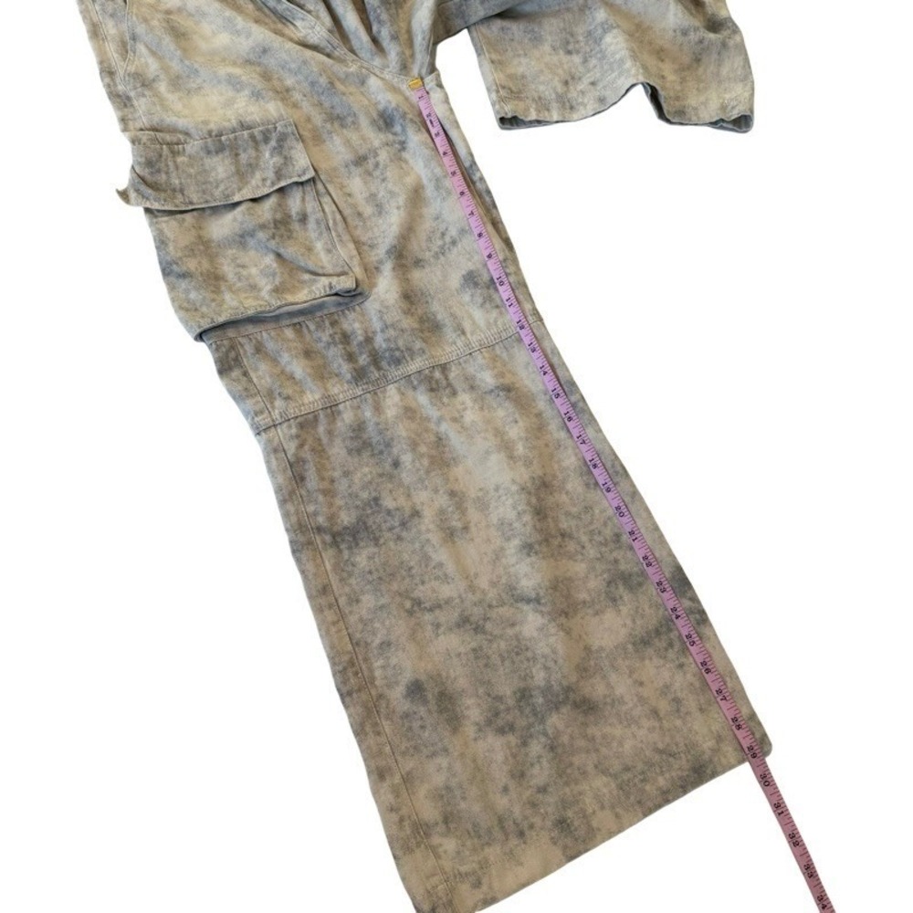 FREEMARKET Women's Cargo Pants Wide Leg Tie Dye Large Streetwear Y2K Artsy Boho - Picture 8 of 14